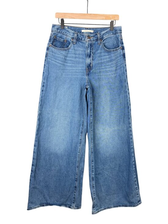 Levi's Denim - Levis XL Flood Jeans 28 High Rise Loose Wide Leg Y2K 90s Indie Sleaze